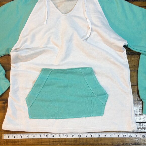 LAGACI Teal & White Colorblock Hoodie - Size M - Picture 12 of 12
